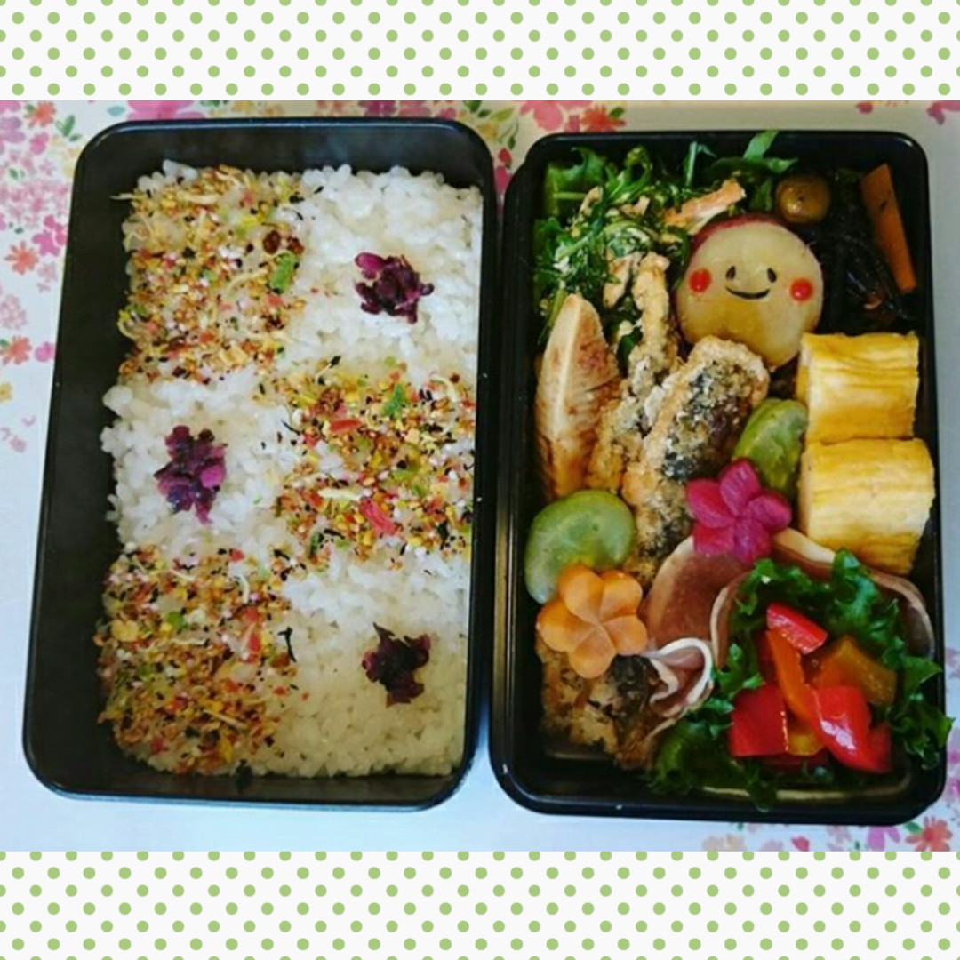 ざっくりモザイクとアジフライ弁当