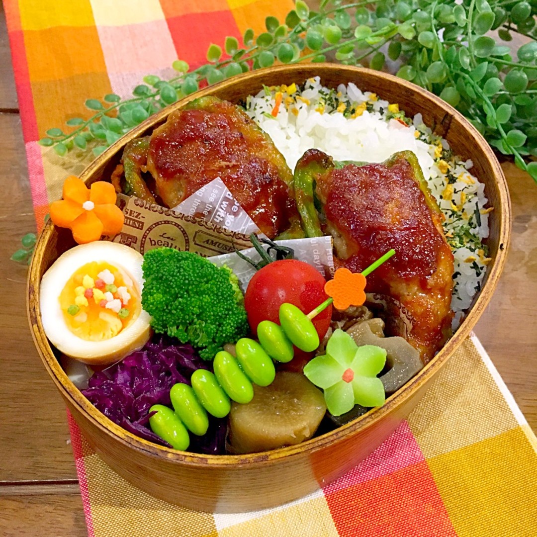 ☆ピーマンの肉詰めパパ弁☆