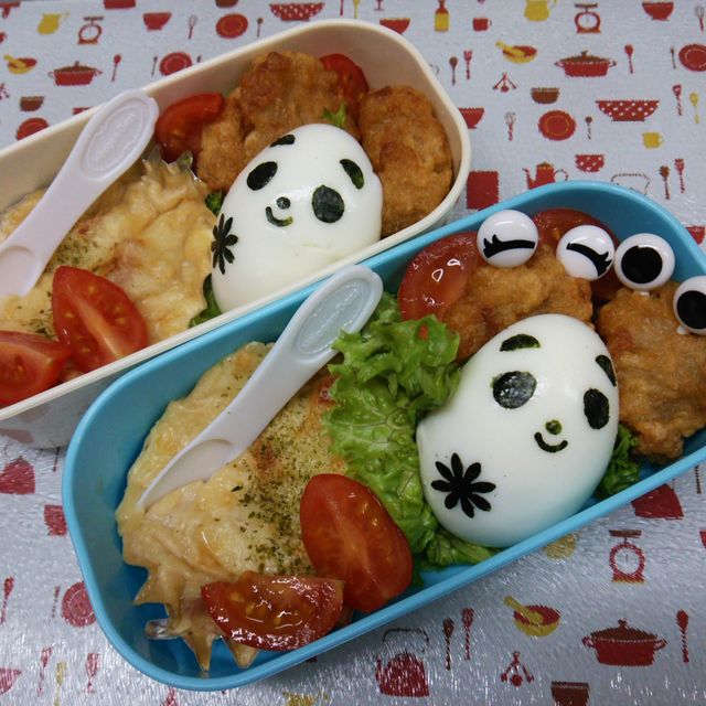 パンダ🐼ゆで卵弁当