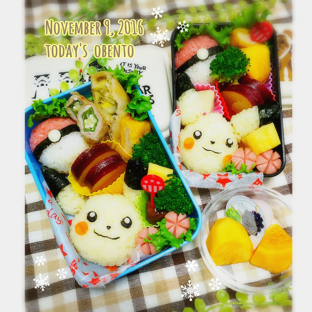 ピカチュウとモンスターボールのポケモン弁当