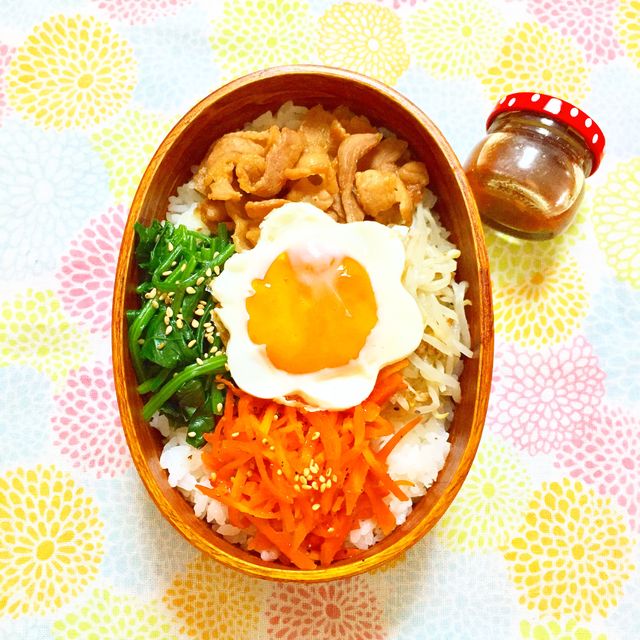 常備菜でまぜまぜビビンバ弁当