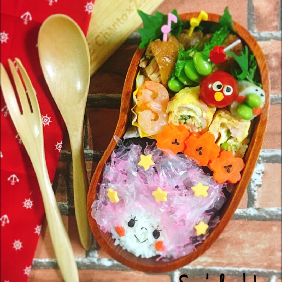 ピンクアフロ女子弁当