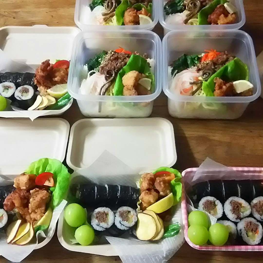 一口キンパとピビンバ弁当♪