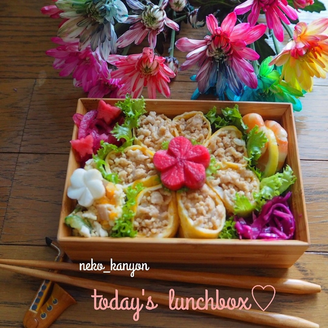 県大会当日❁花咲け！そぼろ丼弁当♪