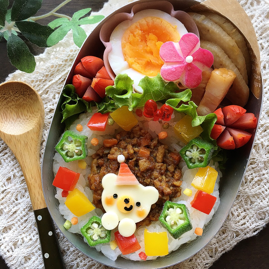 キーマカレーのクリスマスリース弁当♬