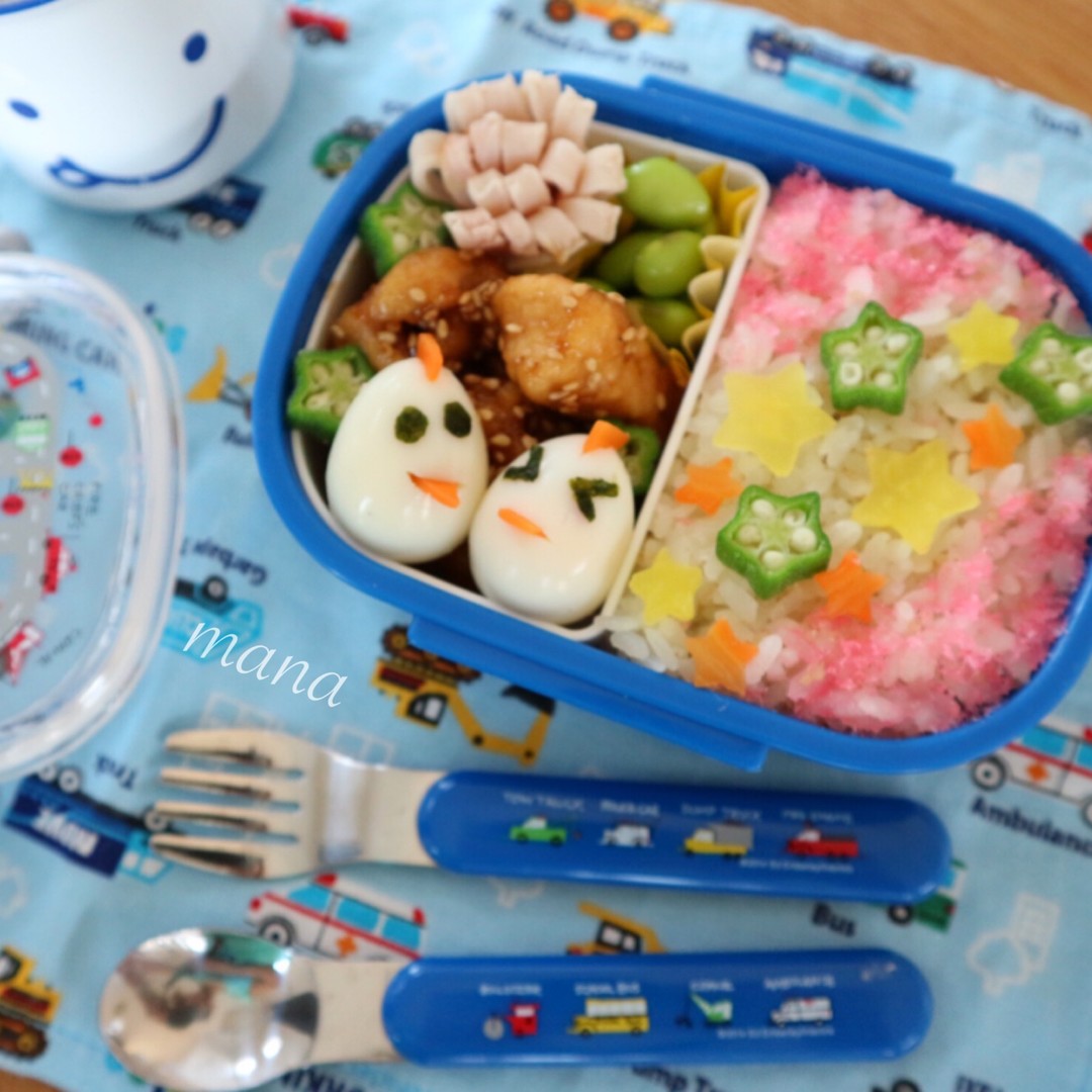 七夕🎋天の川ご飯&コケコッコー親戚❓弁当