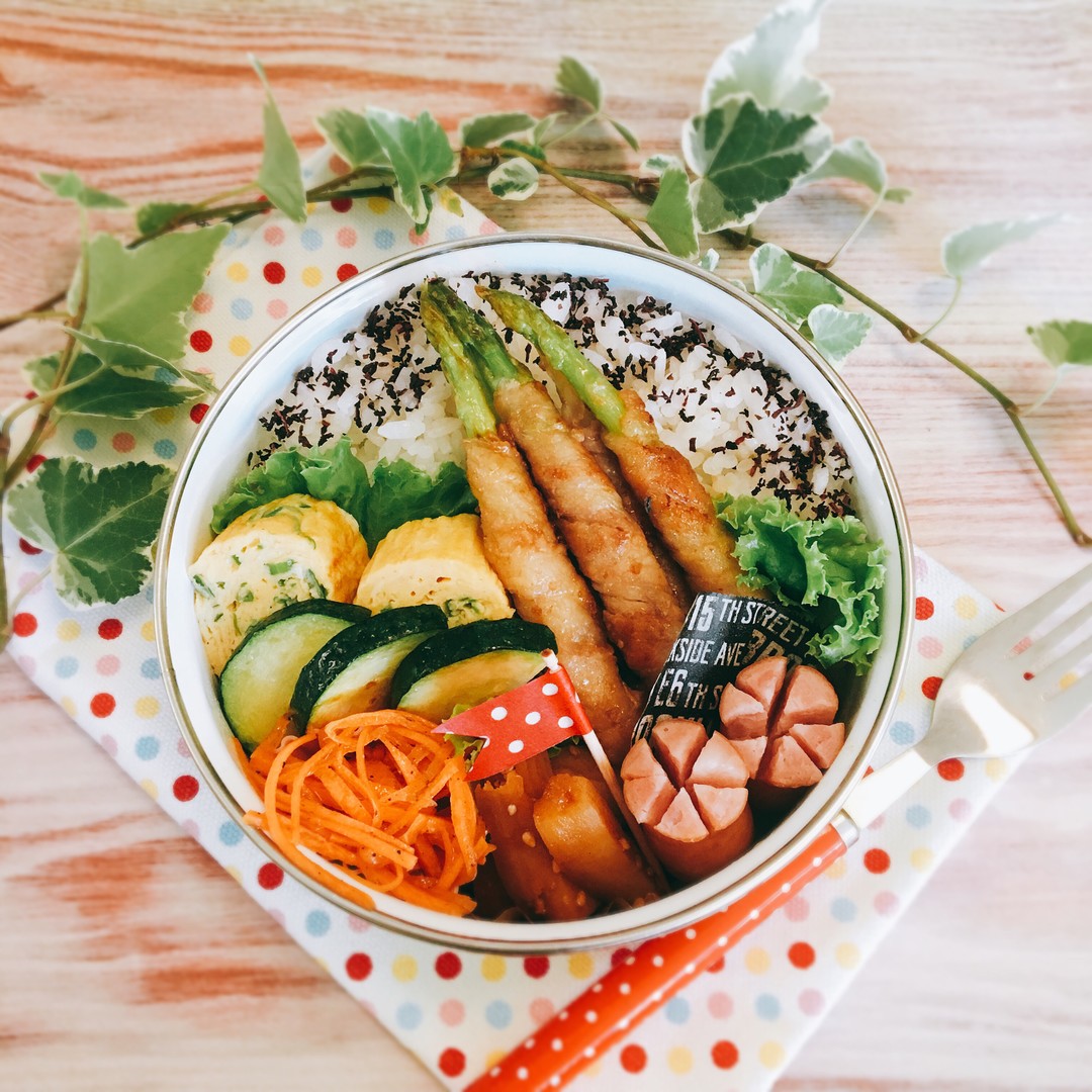 肉巻きアスパラ弁当