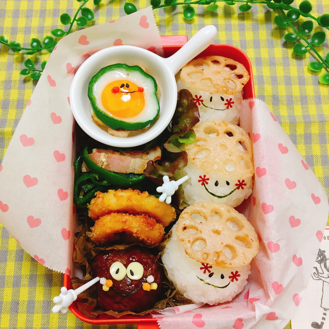蓮根ハットの三兄妹むすび弁当