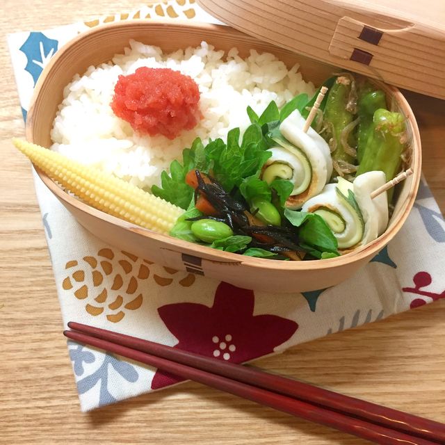明太子とクルクルちくわのお弁当
