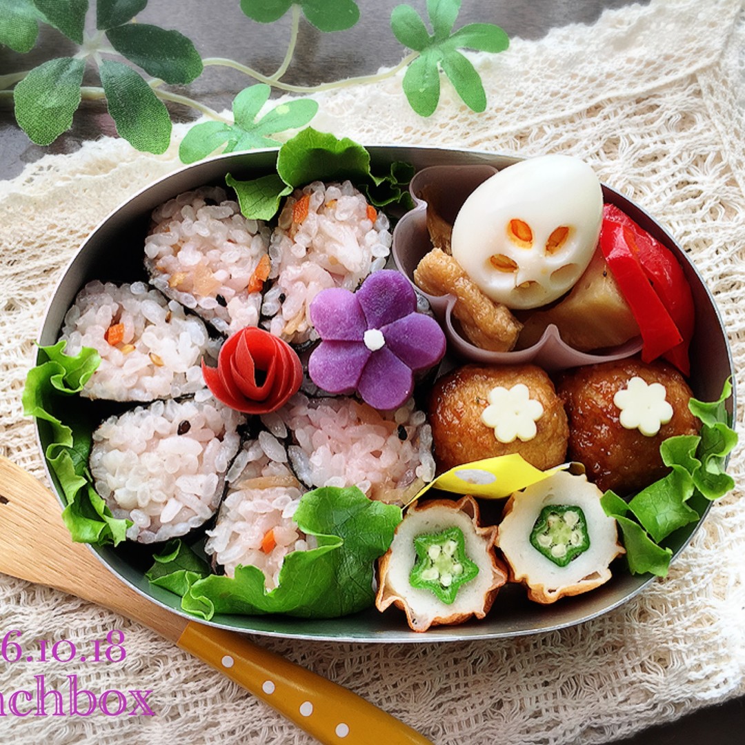 お花の細巻き弁当♬