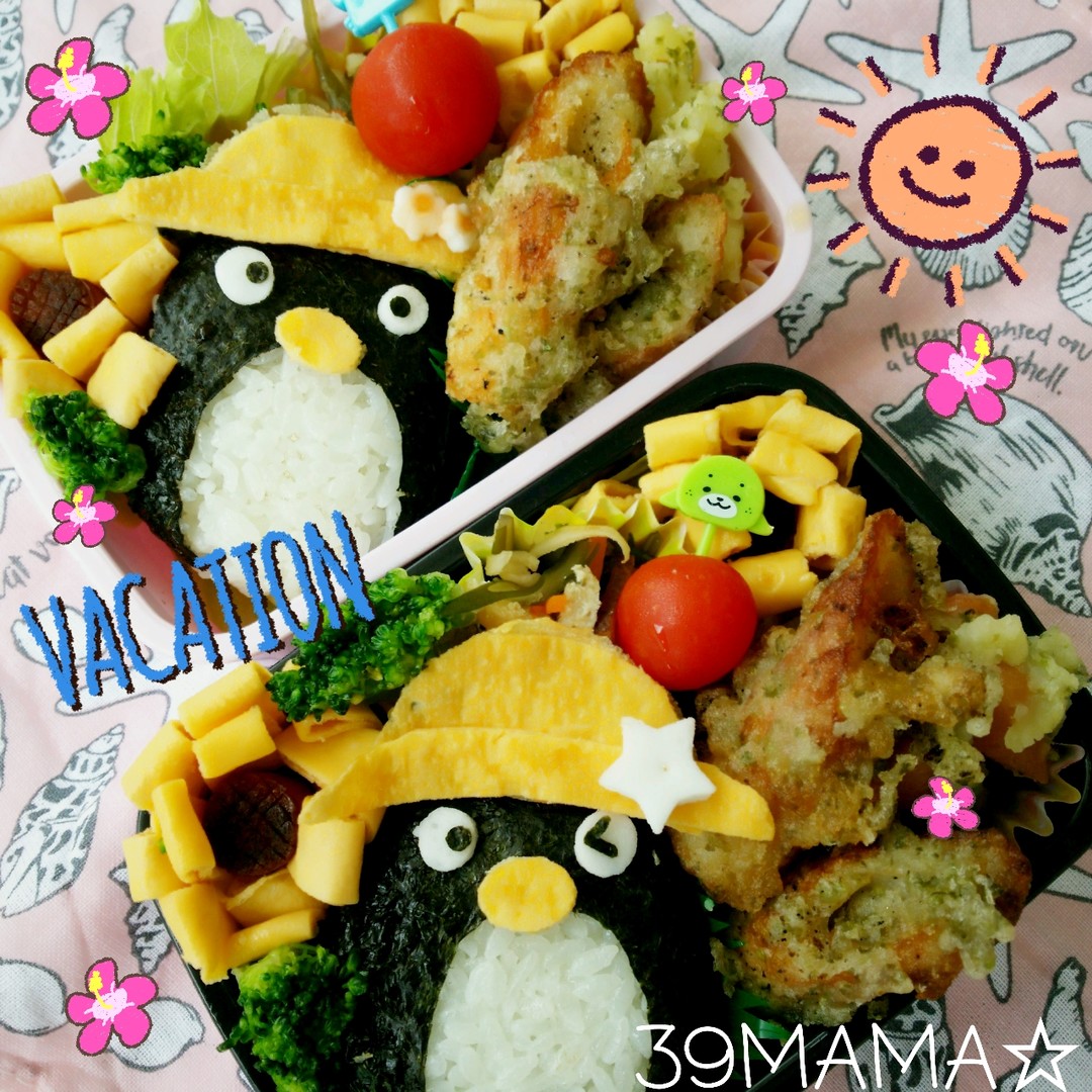 ☆麦わら帽子のぺんぎんさん弁当☆