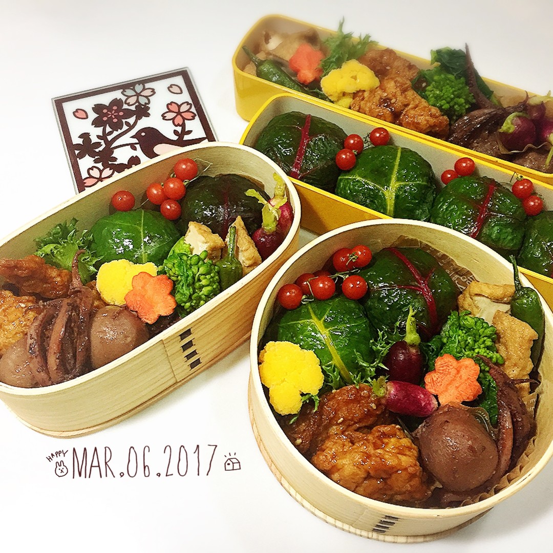 スイスチャードのオイルおにぎり弁当
