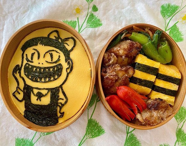 猫むすめと鶏の梅唐揚げ弁当