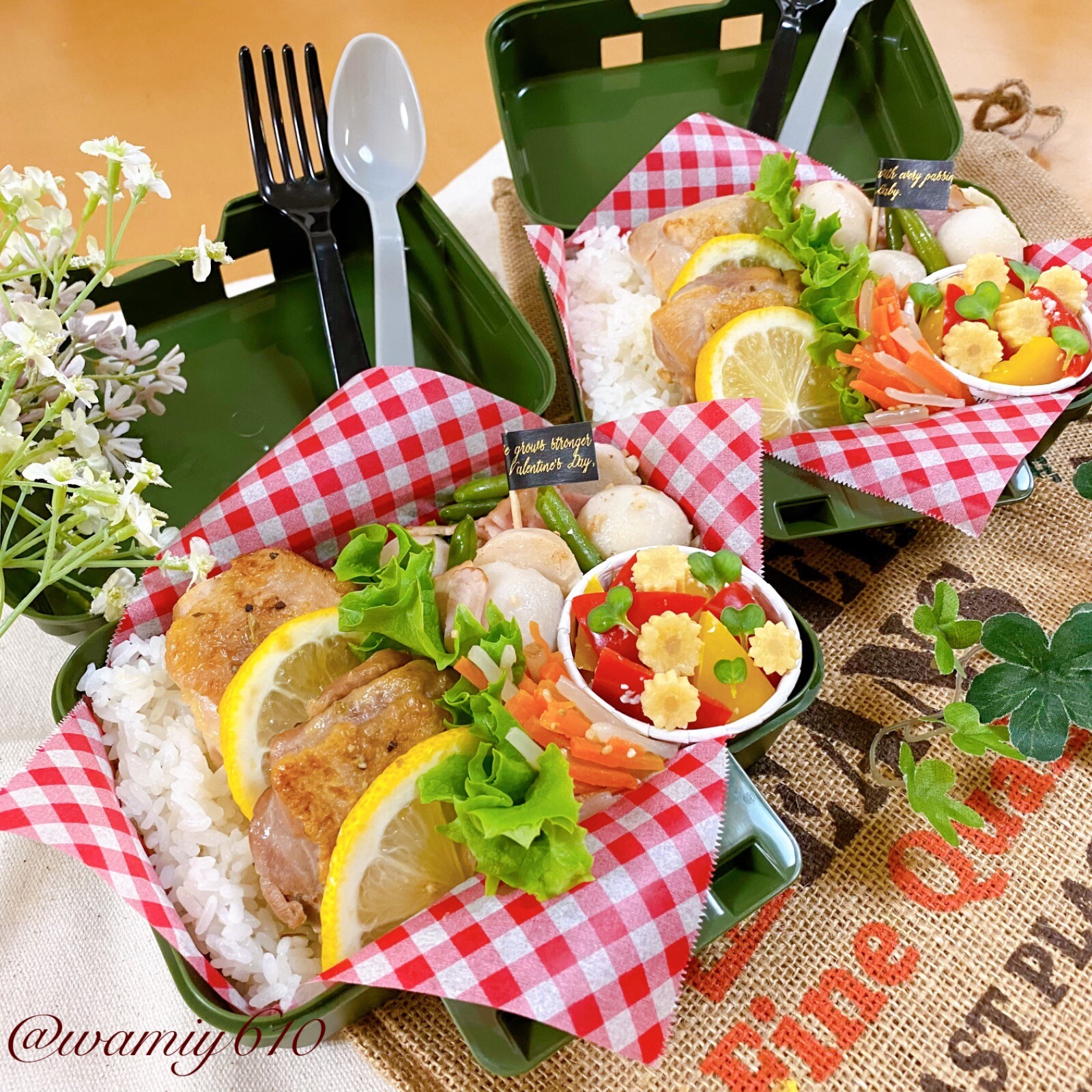 🌿鶏のレモンバターソテー弁当🌿