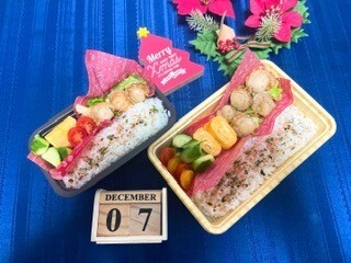 ベビーホタテ＆キャベツ🥬炒め弁当🍱🥢