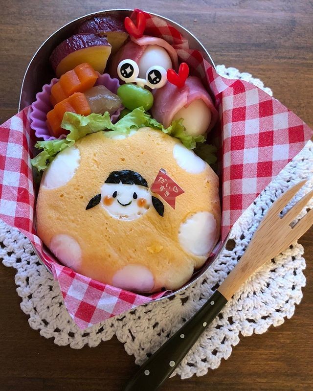 娘ちゃん水玉オムライス弁当