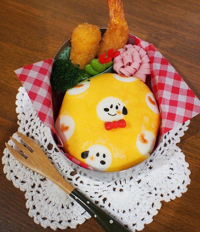 スヌーピー 水玉オムライス