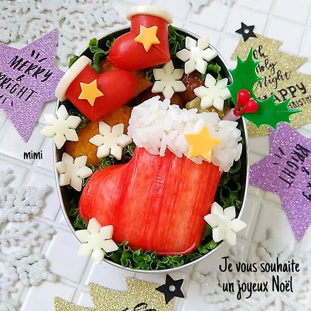 赤いブーツでワクワク♪クリスマス弁当