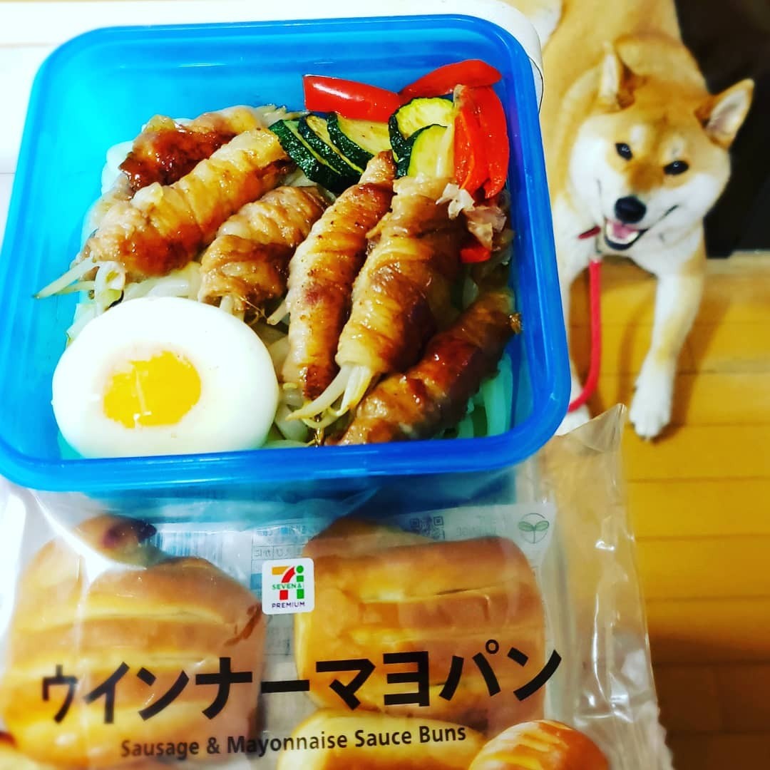 モヤシ肉巻きうどん