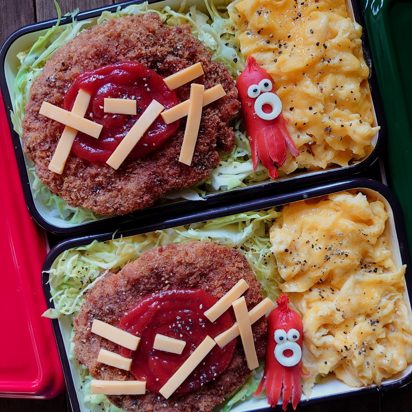 漢の…自分用👔と妻用🎽ミンチカツorメンチカツ弁当🍱