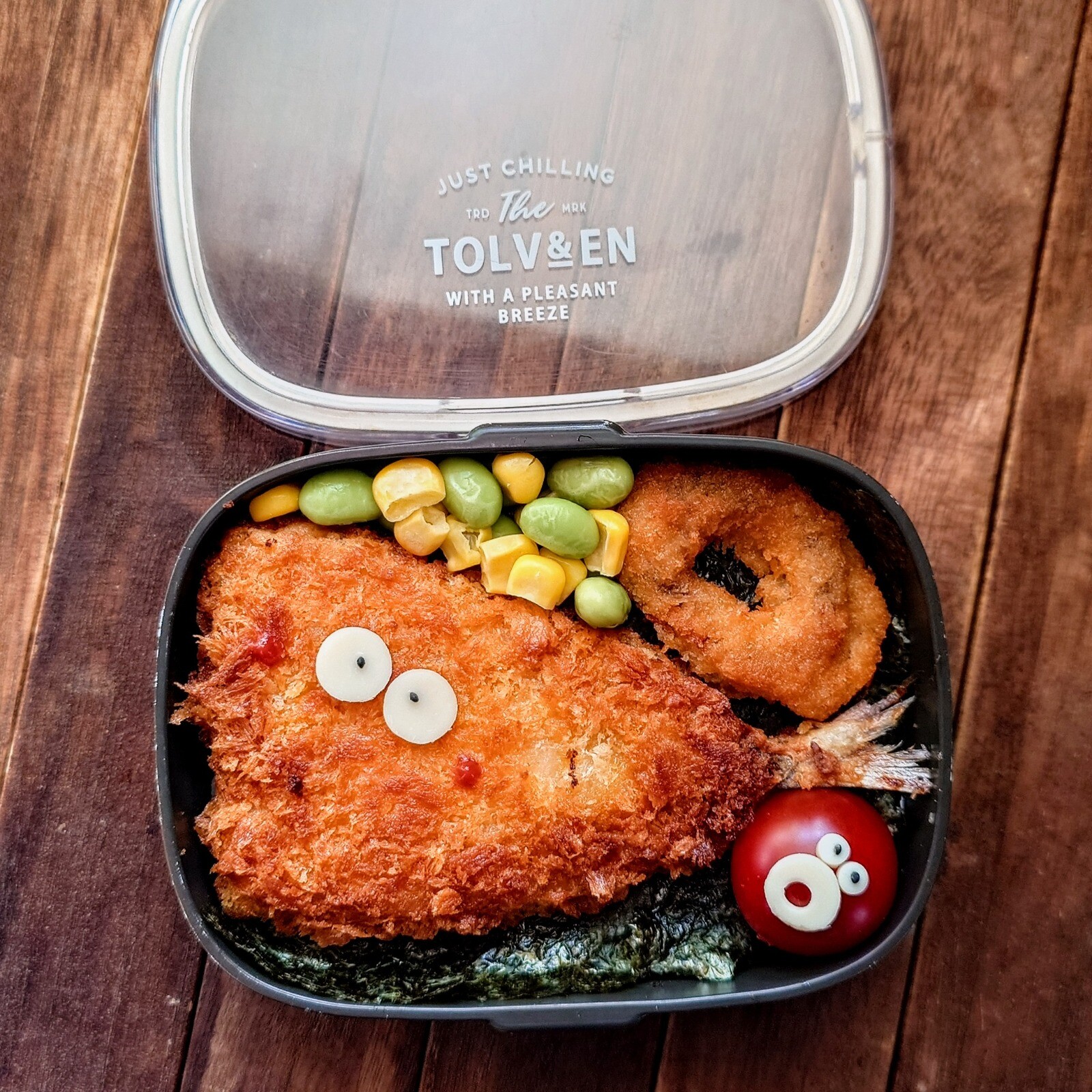 漢の…次女用🍱昨日のアジフライ弁当