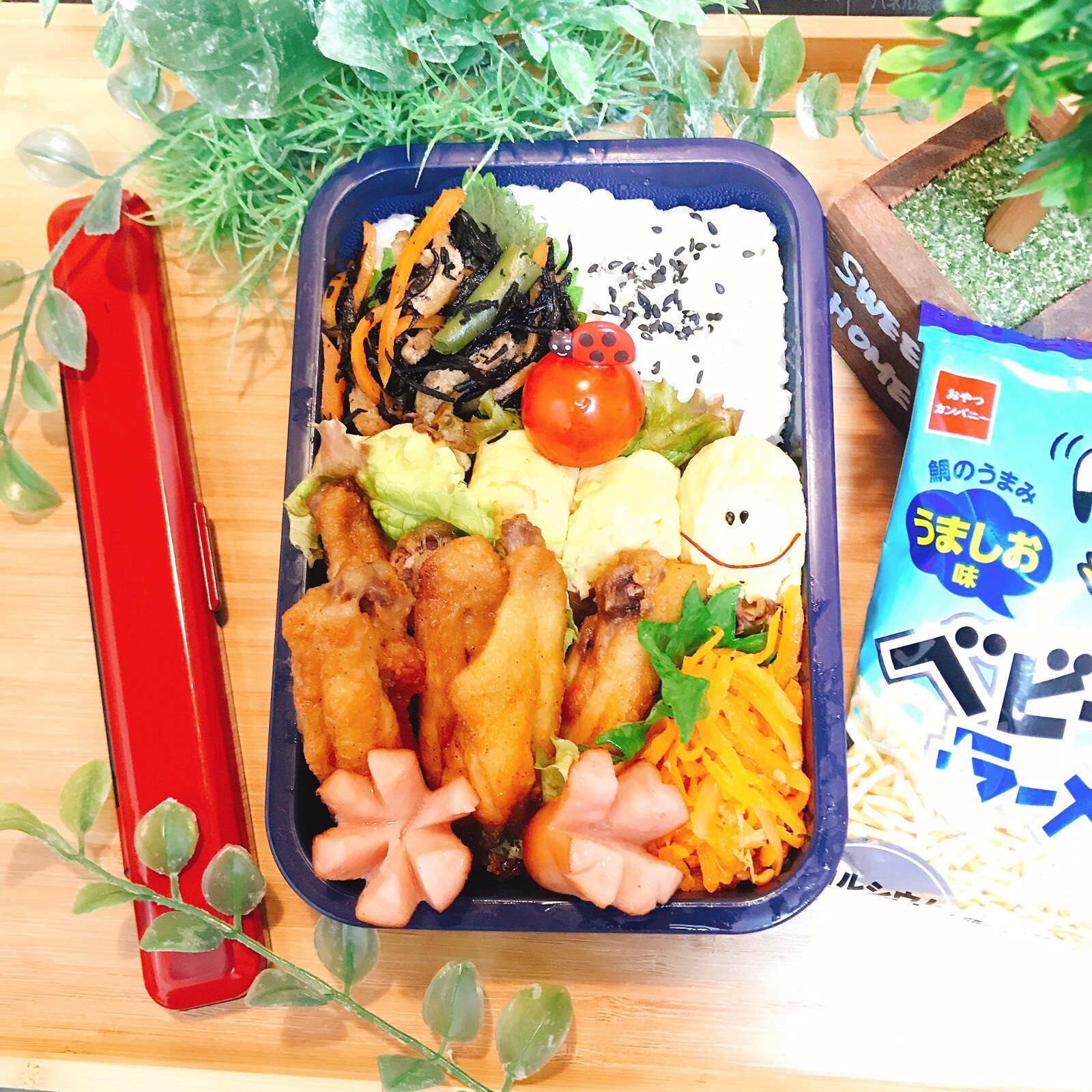 旦那様のお弁当💕チキチキボーン風弁当
