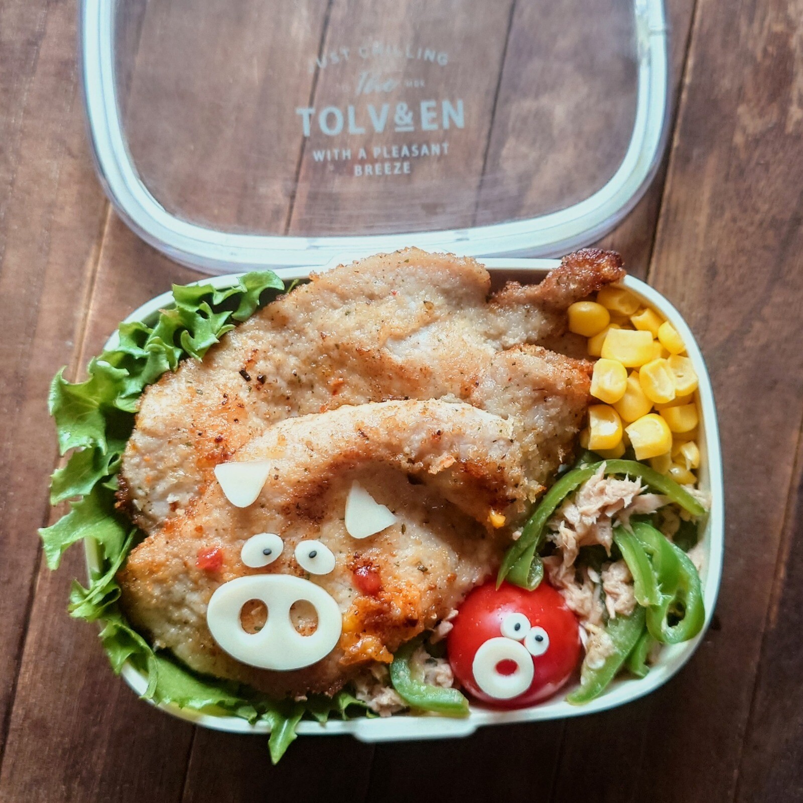 漢の…次女用🍱薄切り肉でポークカツ弁当
