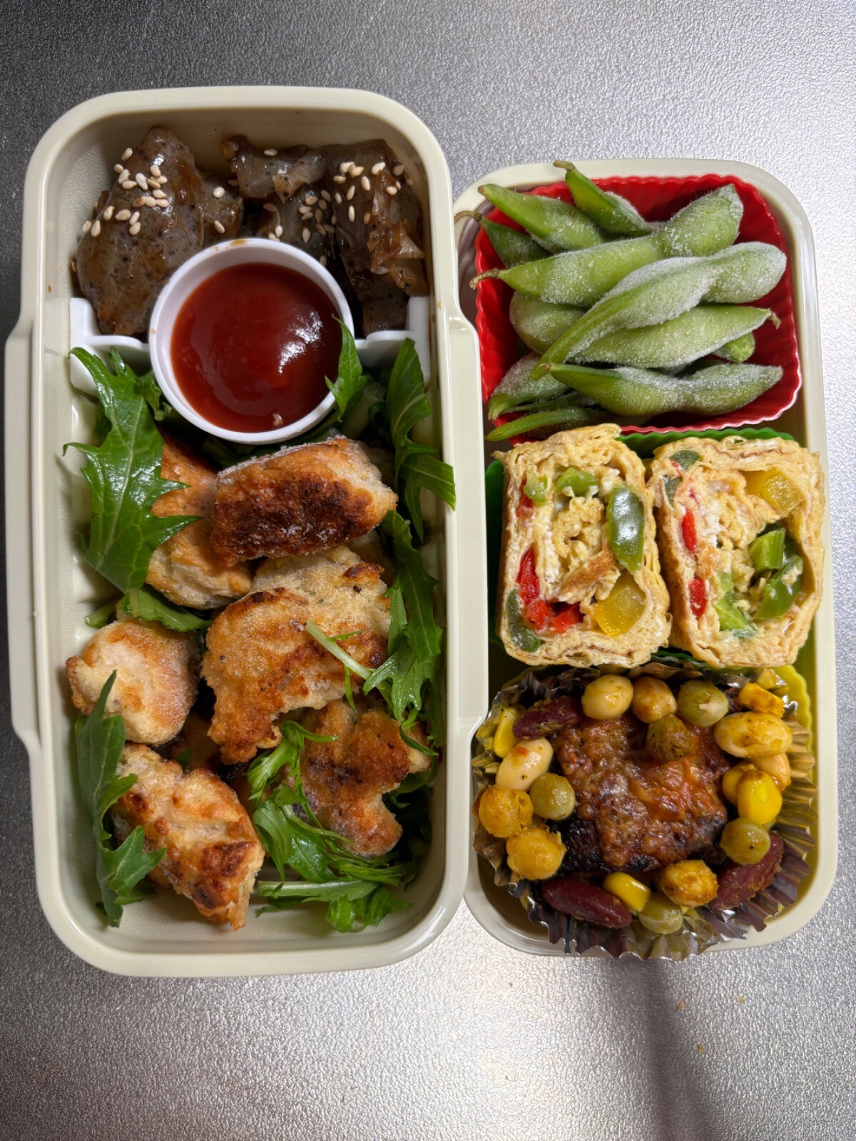 カレー鯖豆腐ナゲット弁当