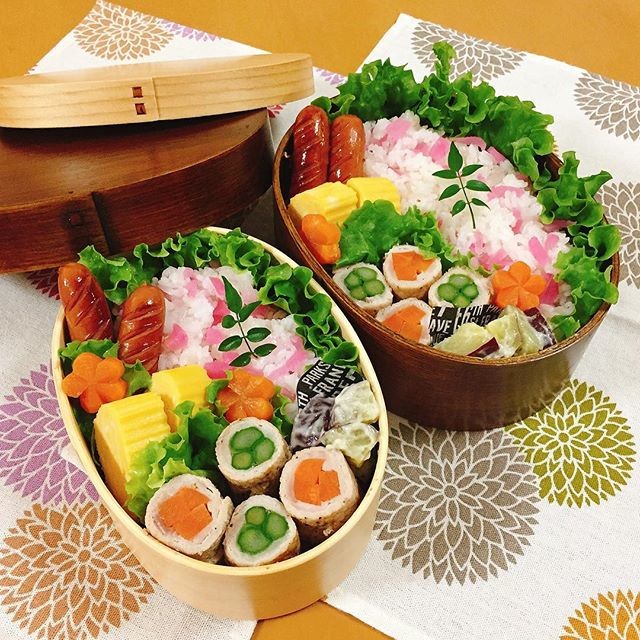 🌿人参とアスパラの肉巻き弁当🌿