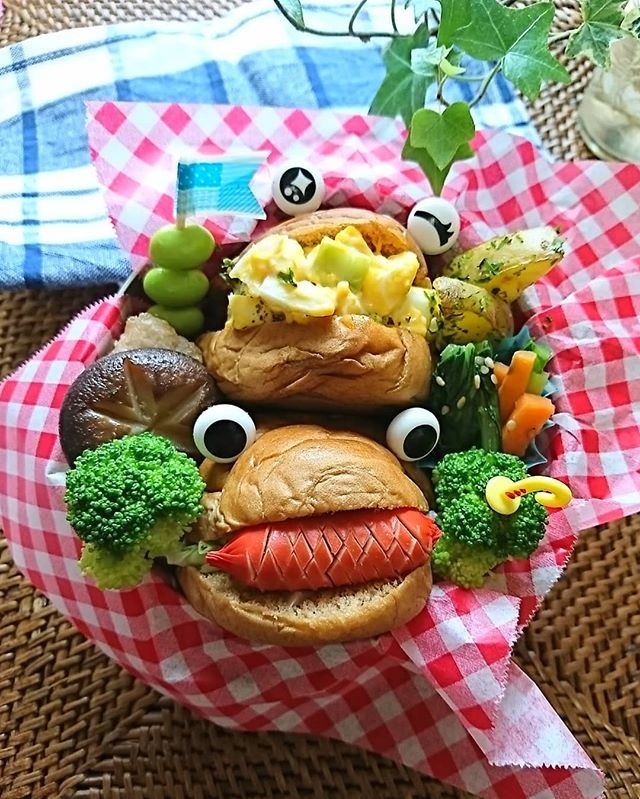 カエルのサンドイッチ弁当