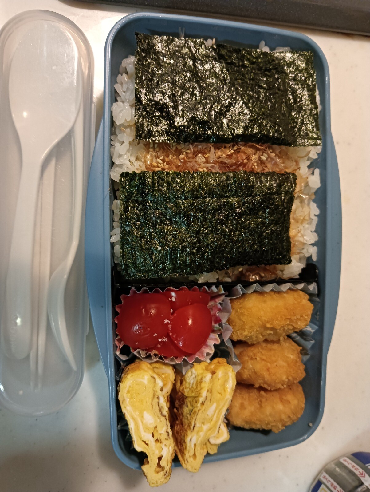 のり弁当&冷凍からあげ