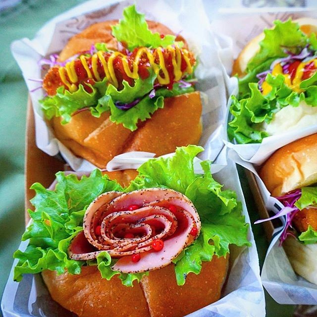 3種のバーガーサンド弁当