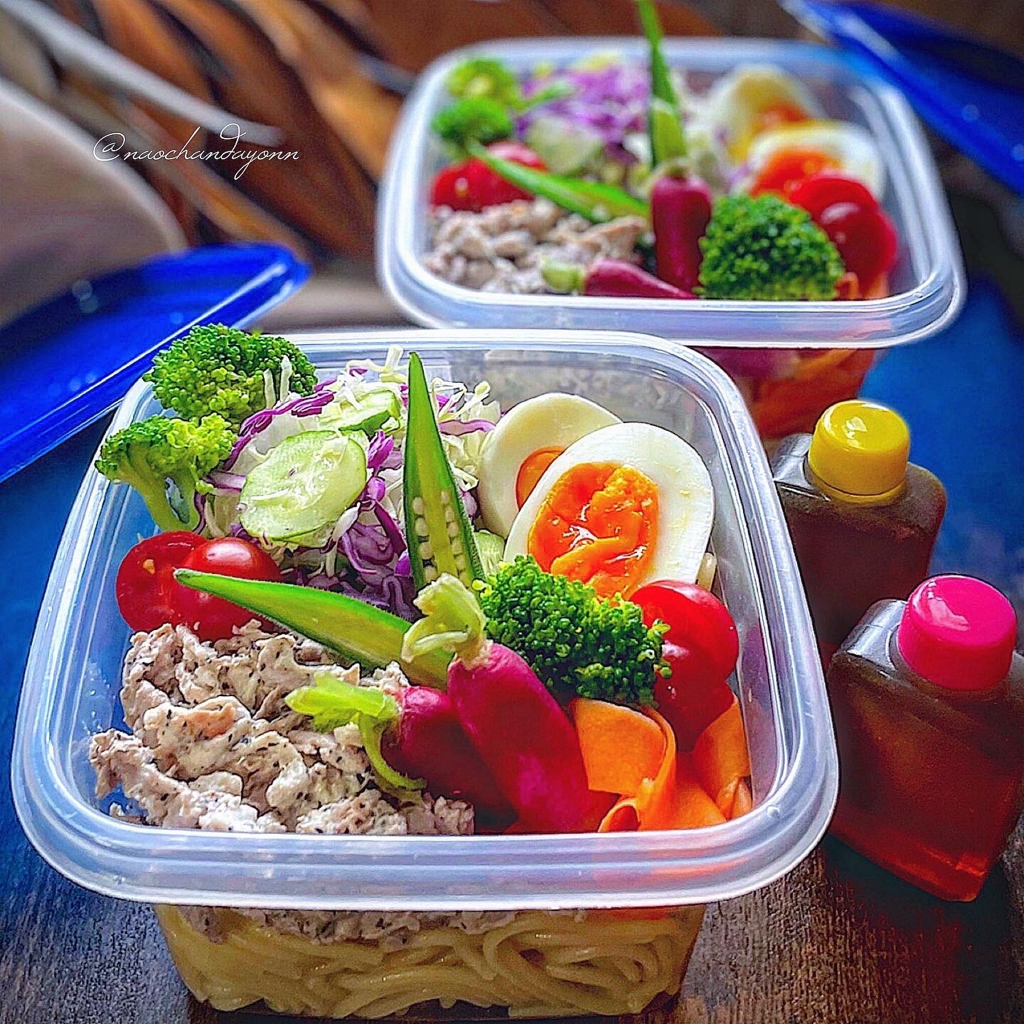 今日のお弁当　サラダパスタ弁当