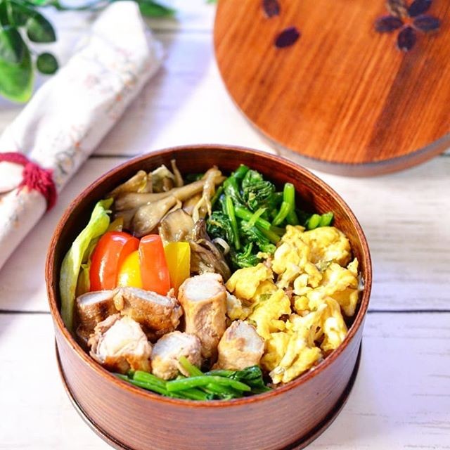 豚肉の長芋巻きとハーブ卵のお弁当