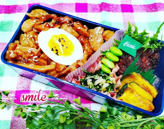 卵の置場所分、お肉節約できちゃった♡弁当