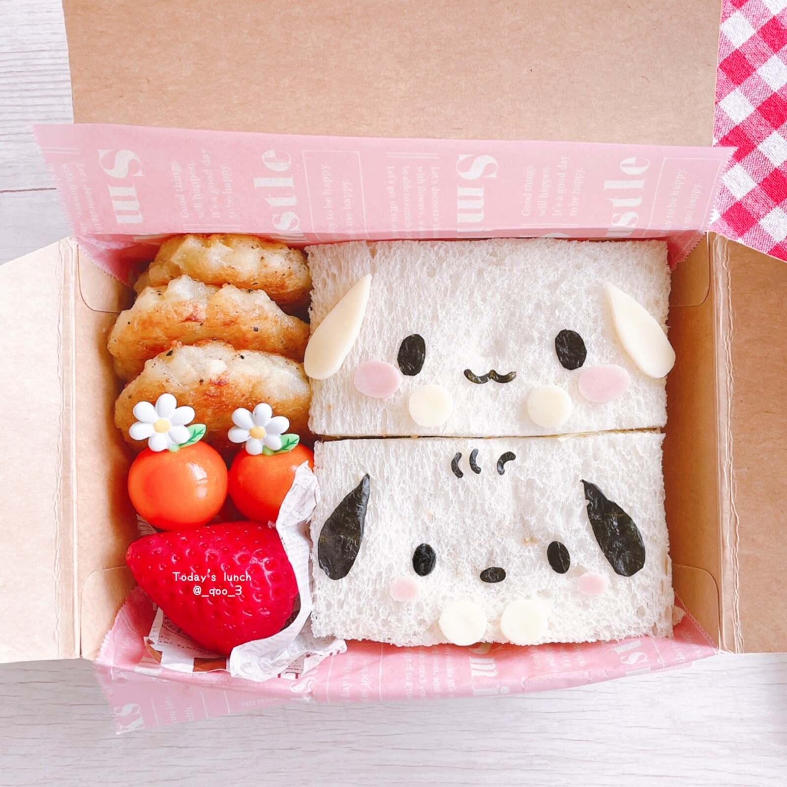 シナモンとポチャッコのカツサンド弁当
