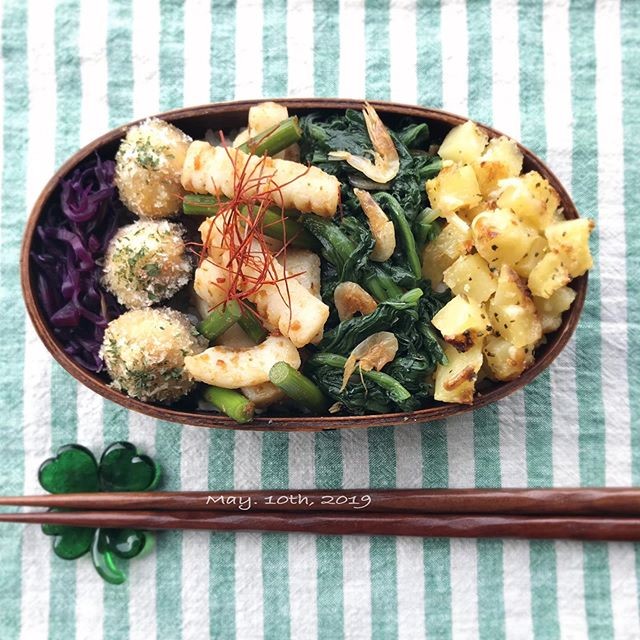 ニンニクの芽とイカのベトナム風炒め弁当