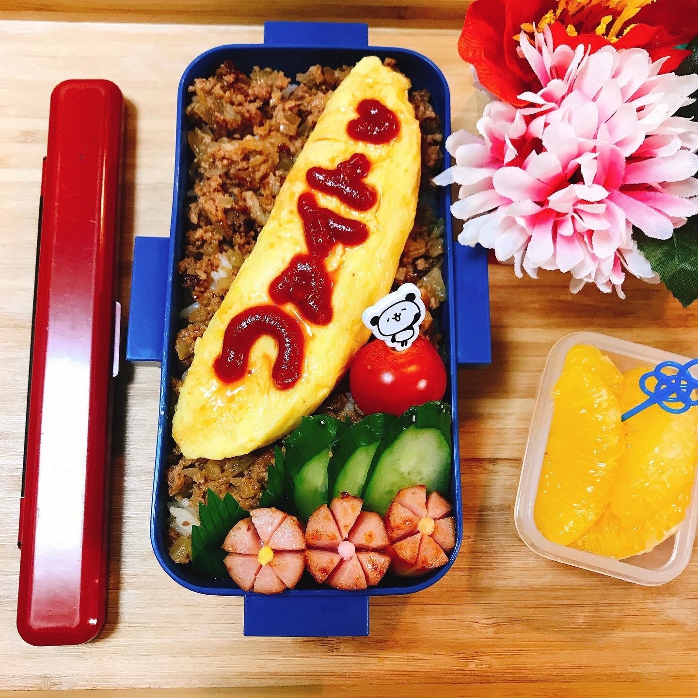 オムレツ弁当 そぼろ弁当