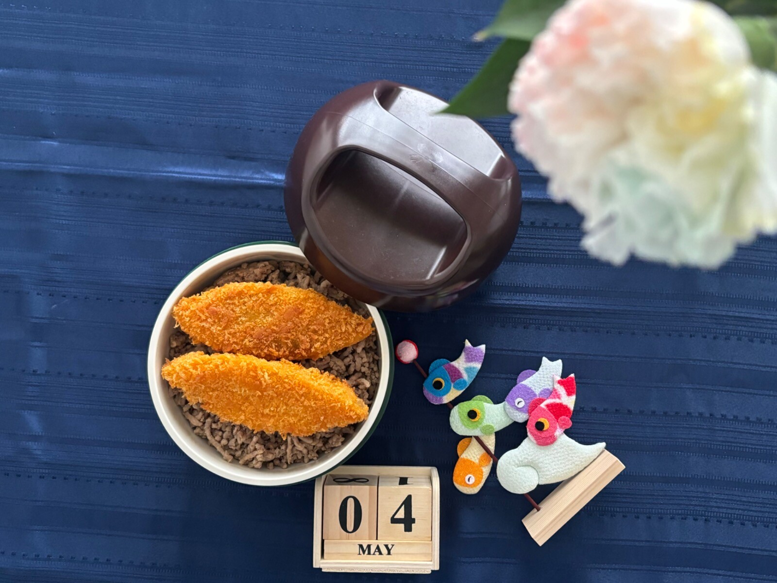 豚そぼろ＆白身魚のフライ弁当🥢