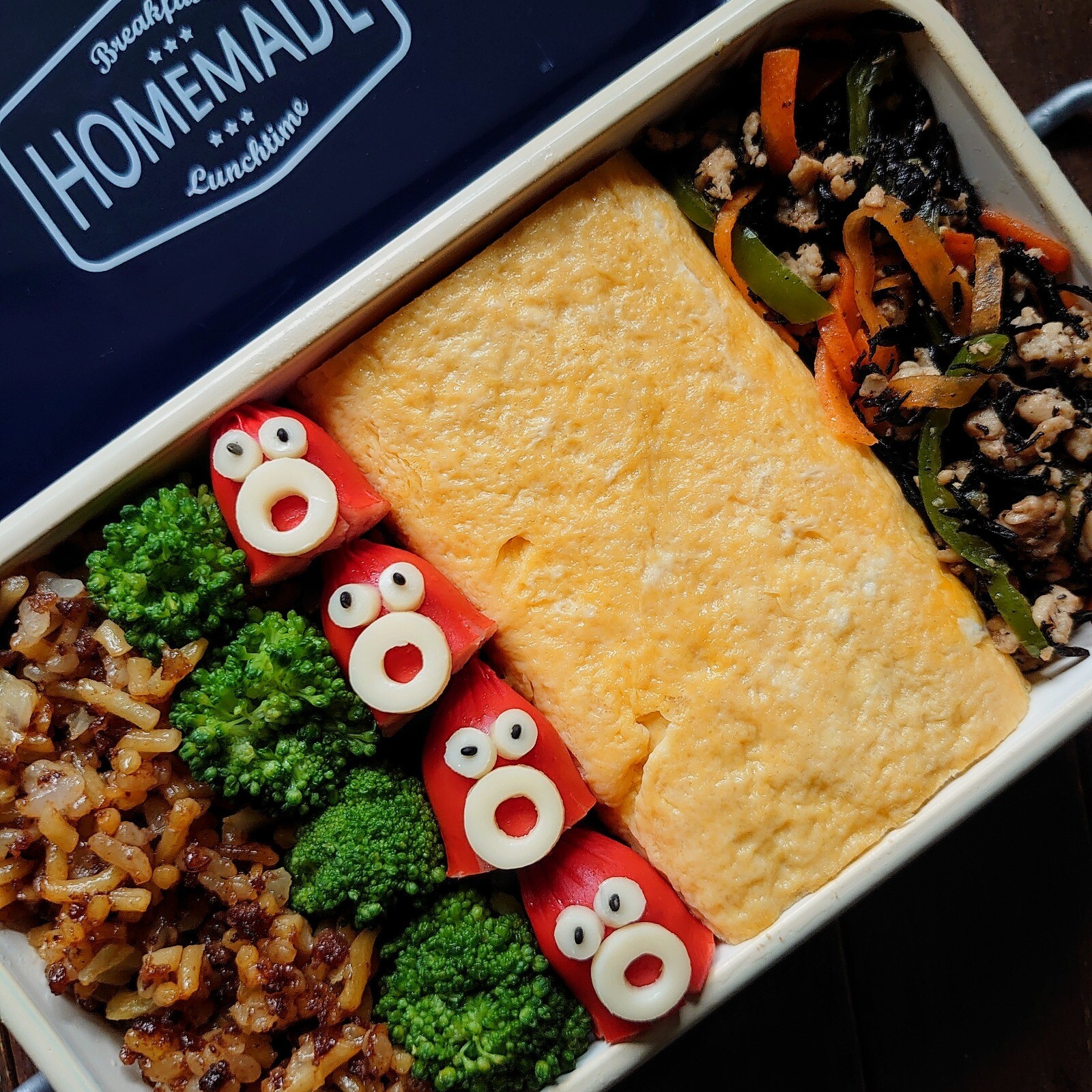 漢の…妻用🍱上げ底だし巻き卵そばめし弁当