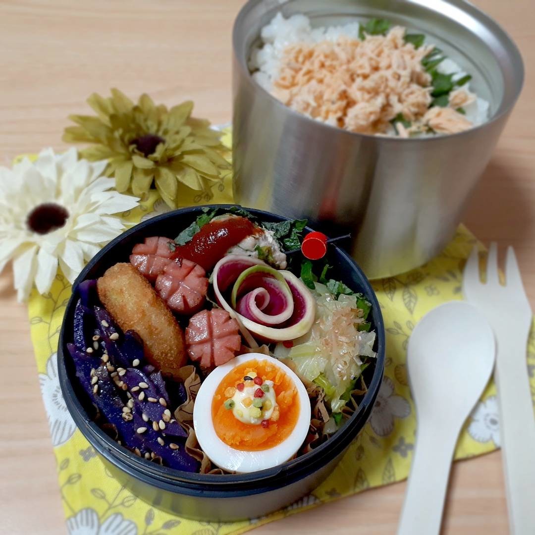 ねぎとろﾊﾞｰｸﾞの節約弁当⭐