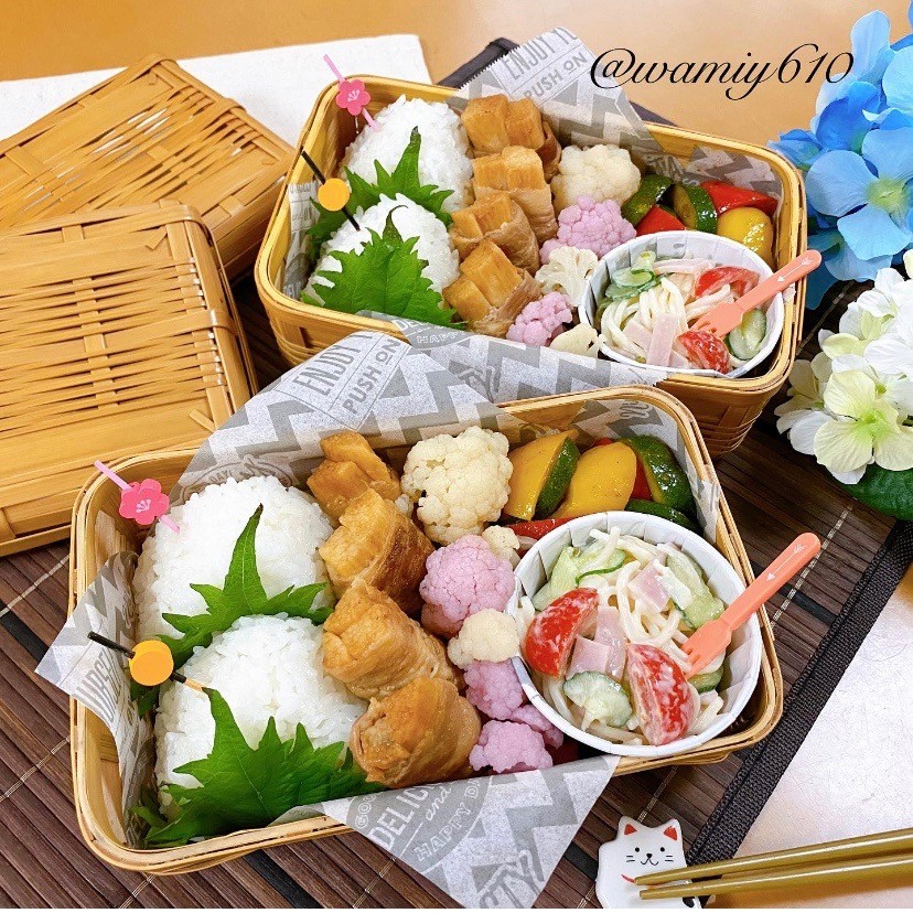 🌿長芋の豚肉巻き弁当🌿