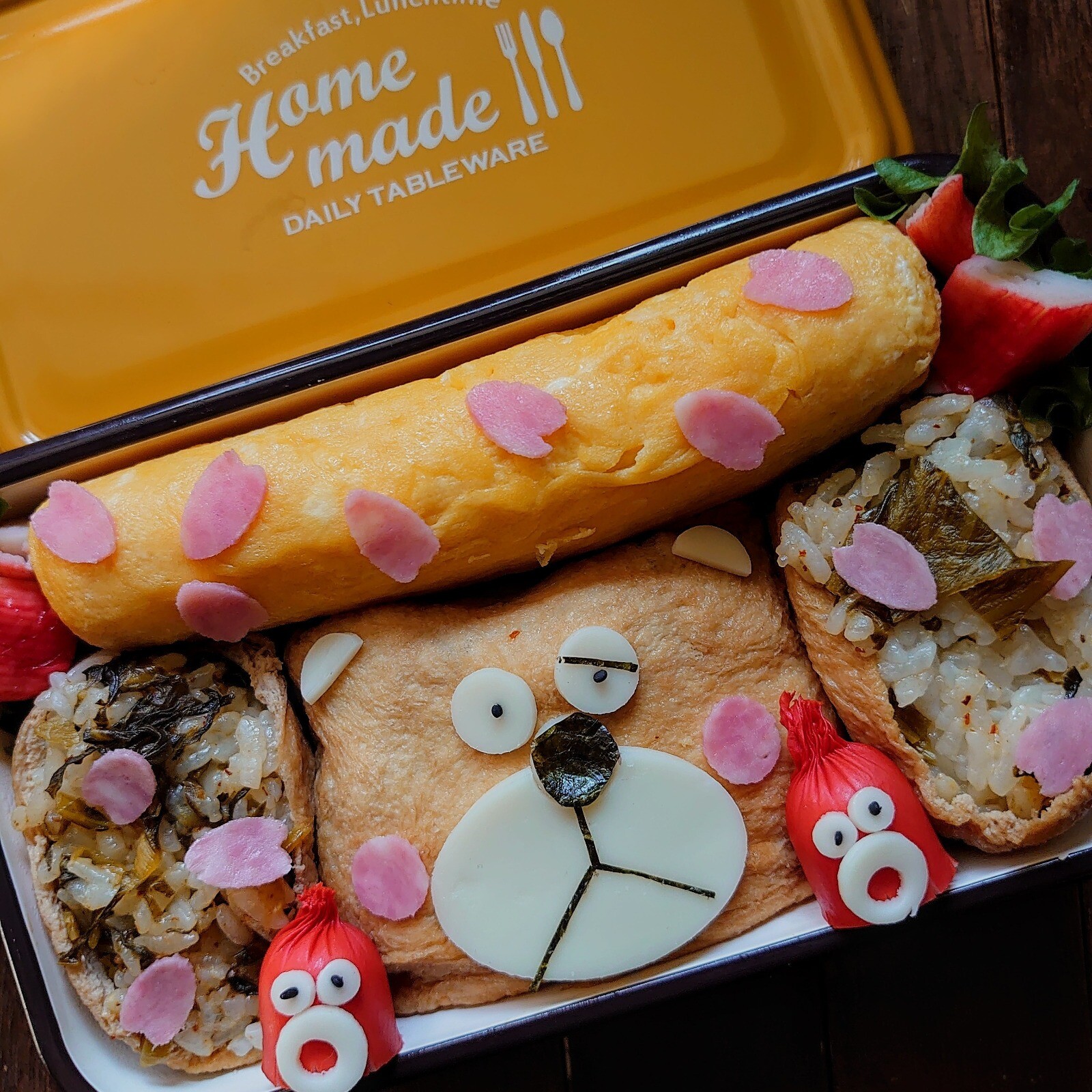 漢の…自分用🍱春の辛子高菜いなり寿司弁当