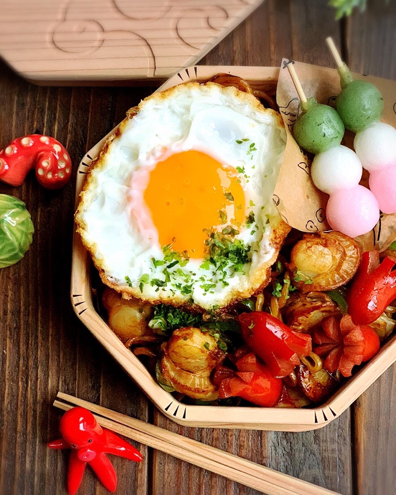 ホタテと春キャベツの焼きそば弁当