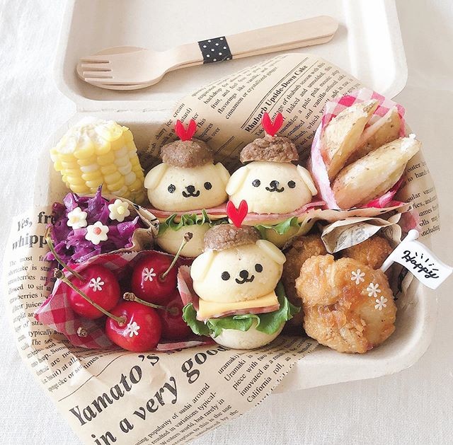 ポムポムプリンのミニバーガー弁当