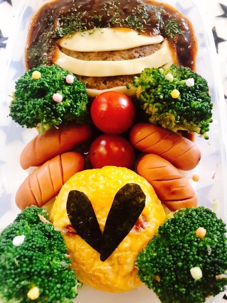デミハンバーグと巾着卵弁当