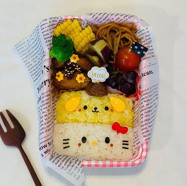 キティちゃん×プリンくんのお弁当