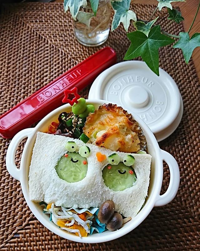 カエルのサンドイッチ弁当