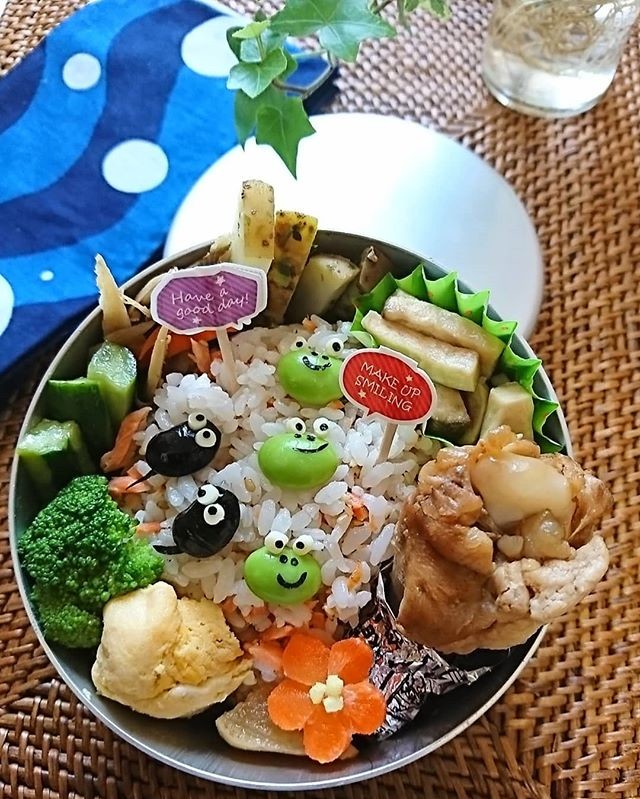 カエルとおたまじゃくしの梅雨弁当