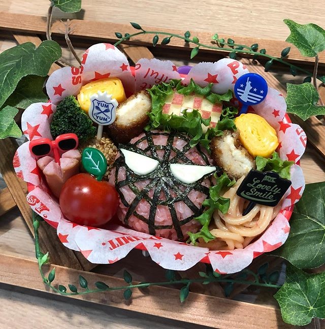 スパイダーマン風🌸学童弁当
